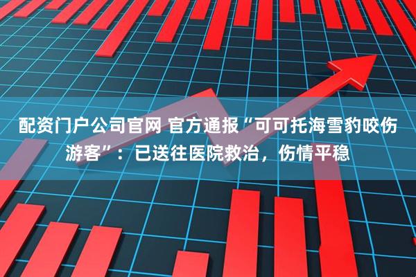 配资门户公司官网 官方通报“可可托海雪豹咬伤游客”：已送往医院救治，伤情平稳